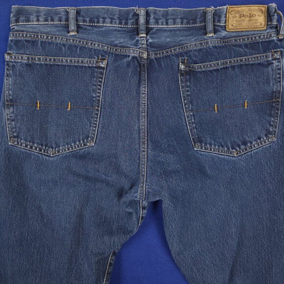 Polo Ralph Lauren Mens Hampton Straight Blue Denim Jeans Size 40x30 RL Logo - Picture 4 of 7